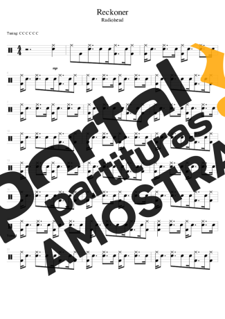 Radiohead Reckoner partitura para Bateria
