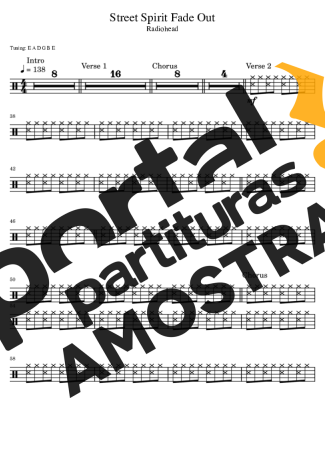 Radiohead  partitura para Bateria