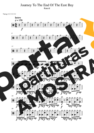 Rancid Journey To The End Of The East Bay partitura para Bateria