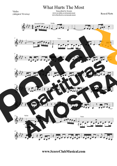 Rascal Flatts What Hurts The Most partitura para Violino