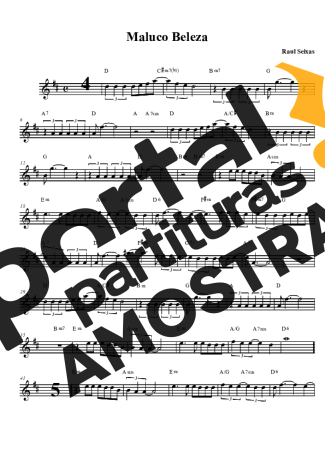 Raul Seixas Maluco Beleza partitura para Clarinete (Bb)