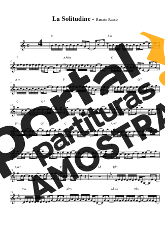 Renato Russo La Solitudine partitura para Clarinete (Bb)