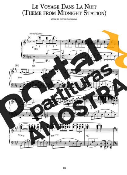 Richard Clayderman Le Voyage Dans La Nuit (Theme From Midnight Station) partitura para Piano