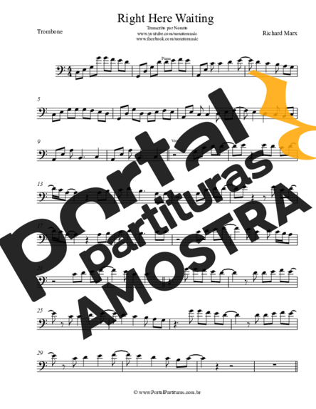 Richard Marx Right Here Waiting partitura para Trombone