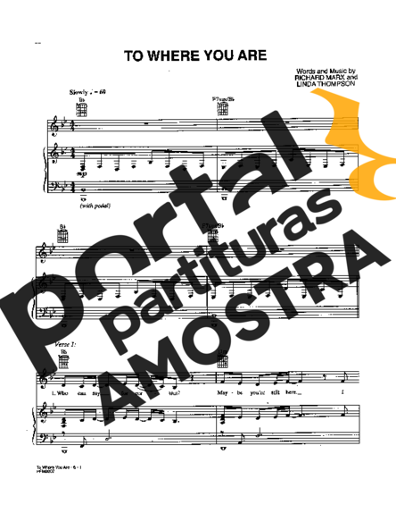 Richard Marx To Where You Are partitura para Piano