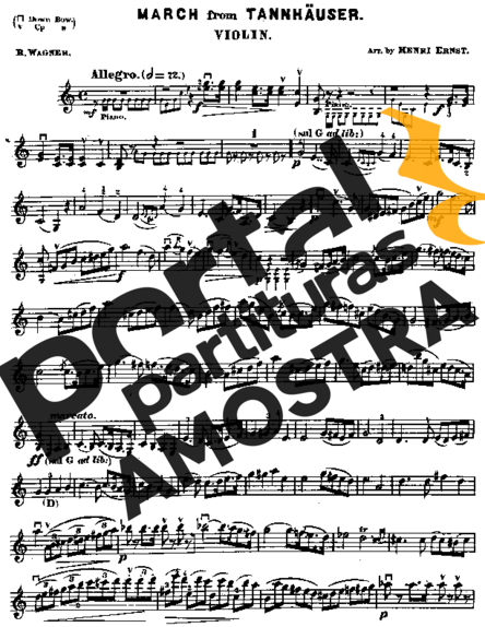 Richard Wagner  partitura para Violino