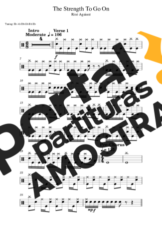 Rise Against The Strength To Go On partitura para Bateria