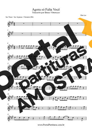 Rita Lee Agora Só Falta Você partitura para Clarinete (Bb)