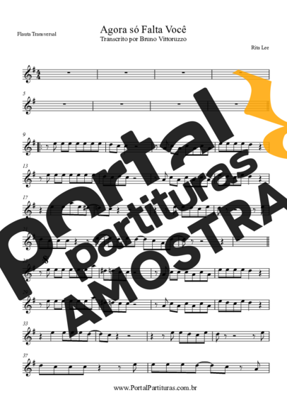 Rita Lee Agora Só Falta Você partitura para Flauta Transversal