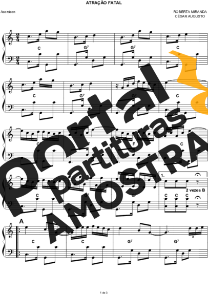 Roberta Miranda Atração Fatal partitura para Acordeon