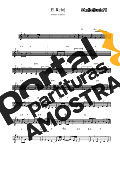 Roberto Cantoral El Reloj partitura para Saxofone Alto (Eb)