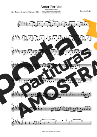 Roberto Carlos Amor Perfeito partitura para Clarinete (Bb)