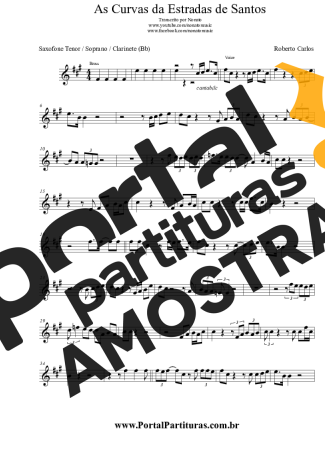 Roberto Carlos  partitura para Clarinete (Bb)