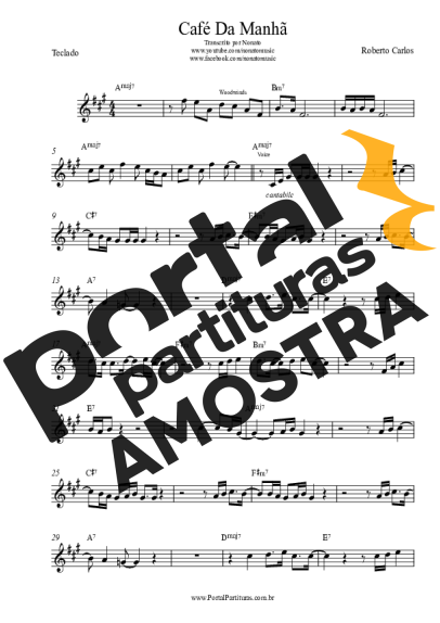 Roberto Carlos  partitura para Teclado