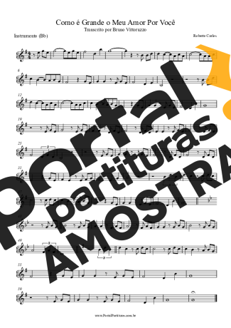 Roberto Carlos Como É Grande O Meu Amor Por Você partitura para Clarinete (Bb)