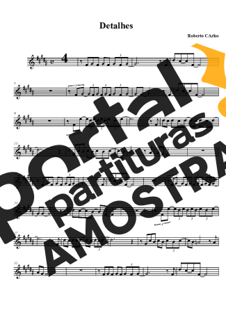 Roberto Carlos Detalhes partitura para Clarinete (Bb)