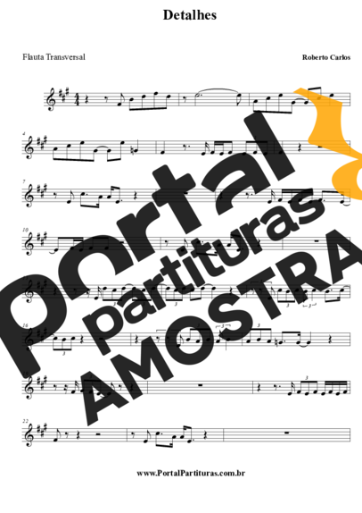 Roberto Carlos  partitura para Flauta Transversal