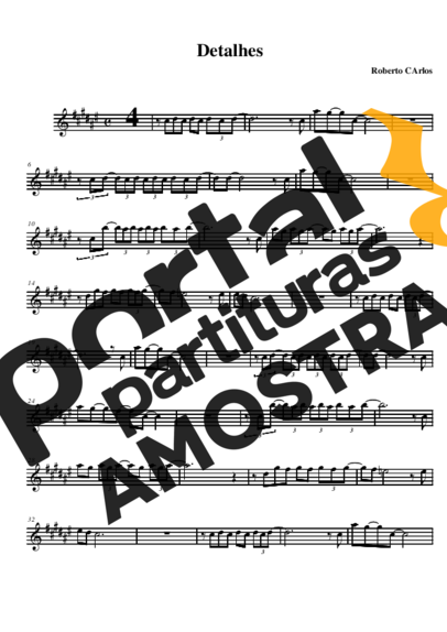 Roberto Carlos Detalhes partitura para Saxofone Alto (Eb)