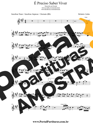 Roberto Carlos É Preciso Saber Viver partitura para Clarinete (Bb)