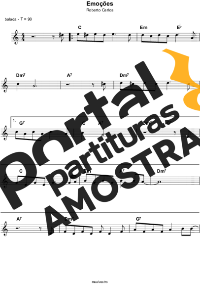 Roberto Carlos  partitura para Teclado