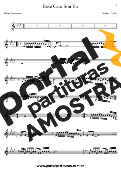 Roberto Carlos Esse Cara Sou Eu (Novela Salve Jorge) partitura para Flauta Transversal