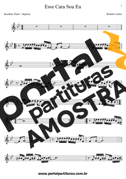 Roberto Carlos  partitura para Saxofone Tenor Soprano (Bb)