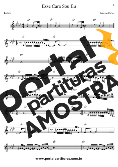 Roberto Carlos Esse Cara Sou Eu (Novela Salve Jorge) partitura para Teclado