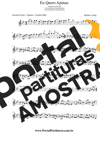 Roberto Carlos  partitura para Clarinete (Bb)