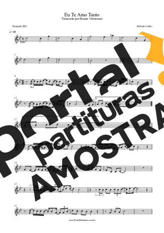 Roberto Carlos Eu Te Amo Tanto partitura para Trompete