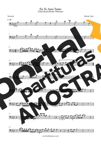 Roberto Carlos Eu Te Amo Tanto partitura para Violoncelo