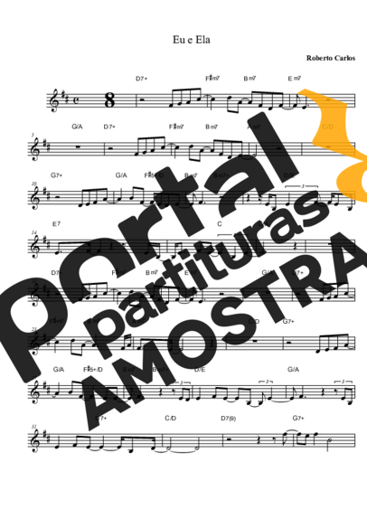 Roberto Carlos Eu e Ela partitura para Saxofone Tenor Soprano (Bb)