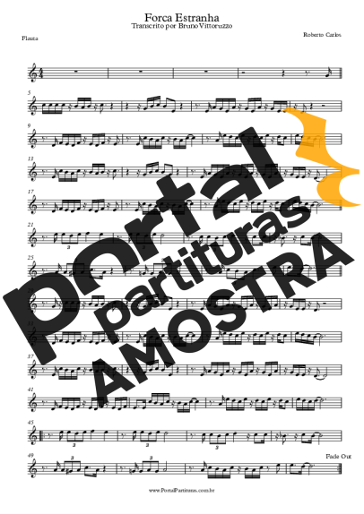 Roberto Carlos  partitura para Flauta Transversal