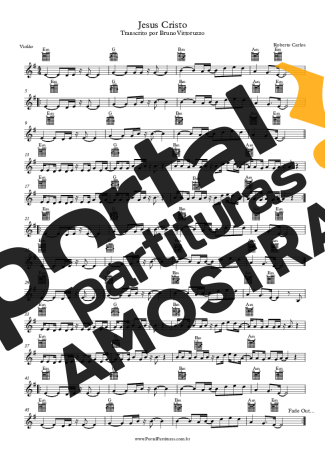 Roberto Carlos Jesus Cristo partitura para Violão