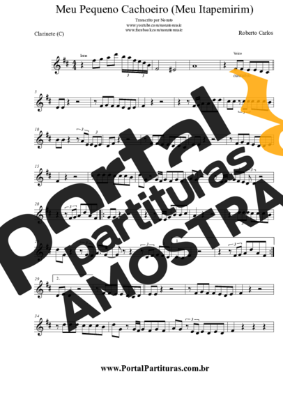 Roberto Carlos  partitura para Clarinete (C)