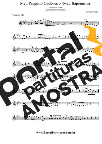 Roberto Carlos  partitura para Trompete