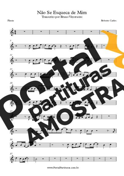 Roberto Carlos  partitura para Flauta Transversal