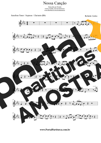 Roberto Carlos Nossa Canção partitura para Clarinete (Bb)