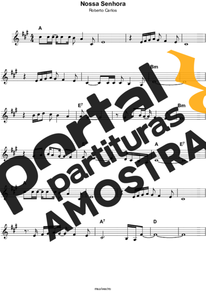 Roberto Carlos  partitura para Teclado