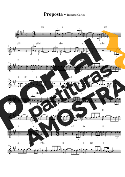 Roberto Carlos Proposta partitura para Saxofone Tenor Soprano (Bb)