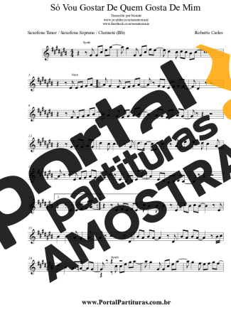Roberto Carlos  partitura para Clarinete (Bb)