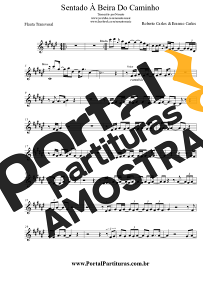 Roberto Carlos e Erasmo Carlos  partitura para Flauta Transversal