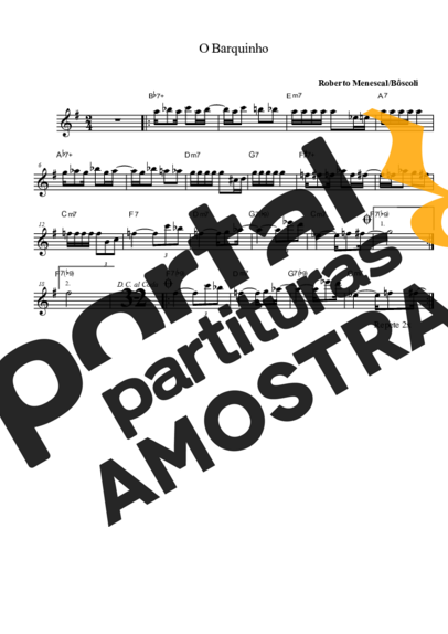 Roberto Menescal O Barquinho partitura para Saxofone Alto (Eb)