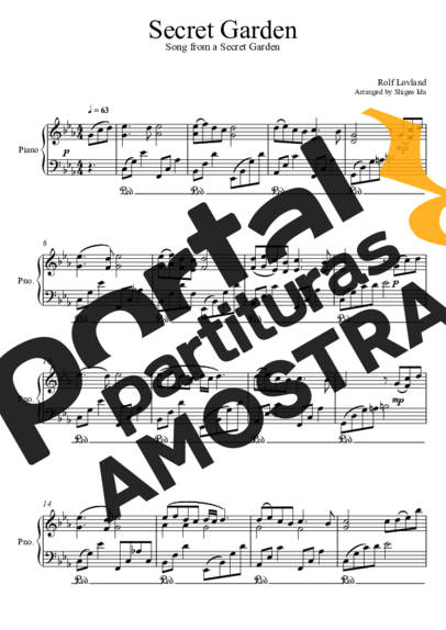 Rolf Lovland Secret Garden partitura para Piano