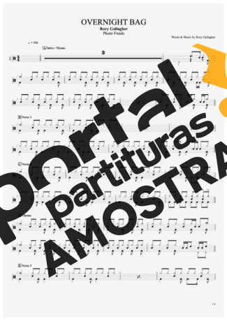 Rory Gallagher Overnight Bag partitura para Bateria