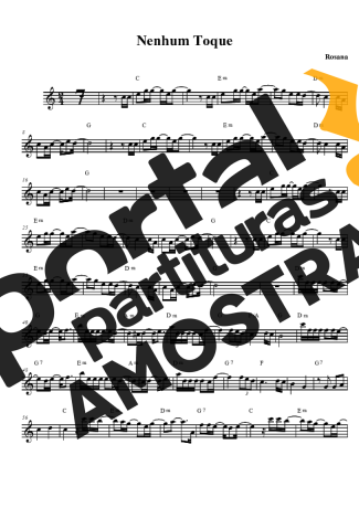 Rosana Nem Um Toque partitura para Clarinete (Bb)