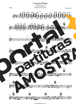 Roupa Nova Coração Pirata partitura para Violão