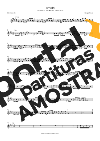 Roupa Nova Tímida partitura para Clarinete (C)