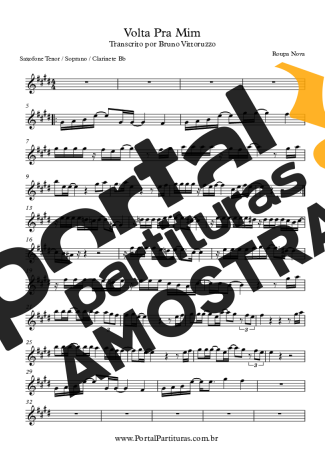 Roupa Nova  partitura para Clarinete (Bb)