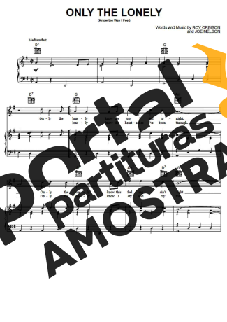 Roy Orbison Only The Lonely partitura para Piano