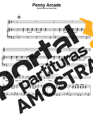 Roy Orbison Penny Arcade partitura para Piano